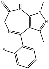 4-(o-Fluorophenyl)-6,8-dihydro-1,3-diMethylpyrazolo[3,4-e][1,4]diazepin-7(1H)-one Structure