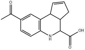 8-ACETYL-3A,4,5,9B-TETRAHYDRO-3 H-CYCLOPENTA[ C ]QUINOLINE-4-CARBOXYLIC ACID Structure