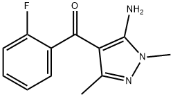 (5-amino-1,3-dimethylpyrazol-4-yl)-(2-fluorophenyl)methanone Structure