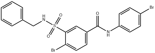 4-溴-N-(4-溴苯基)-3-[[(苯基甲基)氨基]磺酰基]苯甲酰胺,312756-74-4,结构式