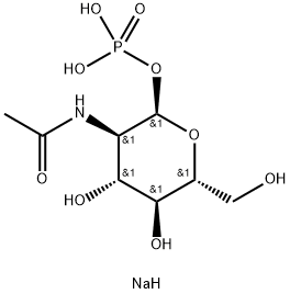 N-乙酰-A-D-氨基葡萄糖-1-磷酸酯,31281-59-1,结构式