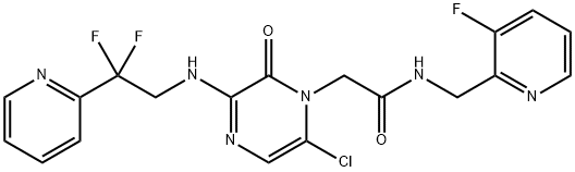1(2H)-PyrazineacetaMide, 6-chloro-3-[[2,2-difluoro-2-(2-pyridinyl)ethyl]aMino]-N-[(3-fluoro-2-pyridinyl)Methyl]-2-oxo- Structure