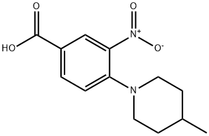 4-(4-METHYL-PIPERIDIN-1-YL)-3-NITRO-BENZOIC ACID 化学構造式