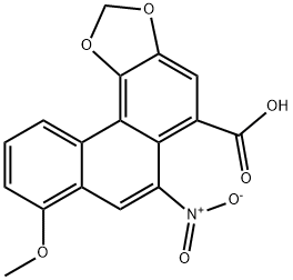 3,4-メチレンジオキシ-8-メトキシ-10-ニトロフェナントレン-1-カルボン酸 化学構造式