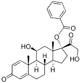 17-(ベンゾイルオキシ)-11β,21-ジヒドロキシプレグナ-1,4-ジエン-3,20-ジオン 化学構造式