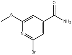2-Bromo-6-(methylthio)-4-pyridinecarboxamide 结构式
