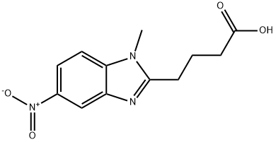 1-Methyl-5-nitro-2-benzimidazolebutyric acid 化学構造式
