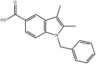 1-ベンジル-2,3-ジメチル-1H-インドール-5-カルボン酸 化学構造式