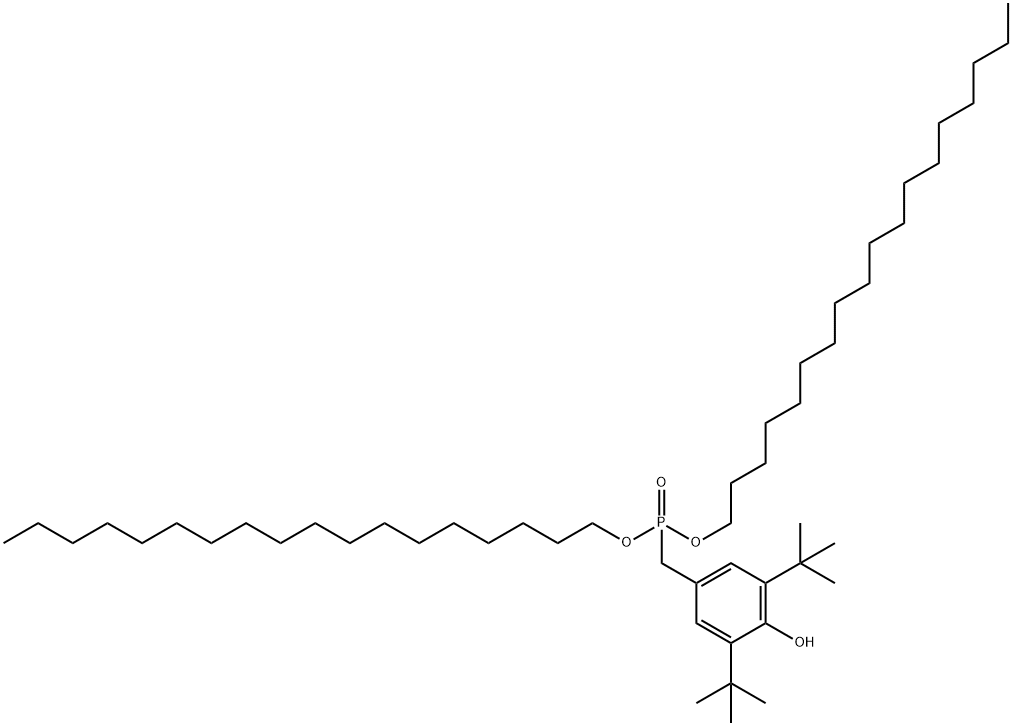 dioctadecyl [[3,5-bis(1,1-dimethylethyl)-4-hydroxyphenyl]methyl]phosphonate Struktur