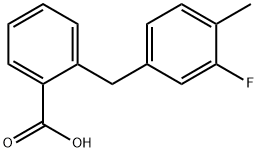 2-(3-フルオロ-4-メチルベンジル)安息香酸 化学構造式