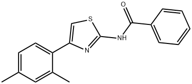 N-[4-(2,4-ジメチルフェニル)-2-チアゾリル]ベンズアミド 化学構造式