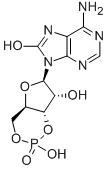8-ヒドロキシアデノシン3′,5′-りん酸 化学構造式