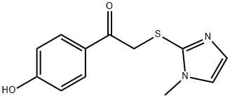 1-(4-ヒドロキシフェニル)-2-[(1-メチル-1H-イミダゾール-2-イル)チオ]エタノン 化学構造式