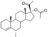 6-alpha-methyl-20-oxopregn-4-en-17-alpha-yl acetate Structure