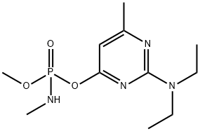 N-Methylamidophosphoric acid O-methyl O-(2-diethylamino-6-methyl-4-pyrimidinyl) ester Struktur