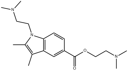 1-[2-(ジメチルアミノ)エチル]-2,3-ジメチル-1H-インドール-5-カルボン酸2-(ジメチルアミノ)エチル 化学構造式