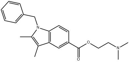 1-ベンジル-2,3-ジメチル-1H-インドール-5-カルボン酸2-(ジメチルアミノ)エチル 化学構造式