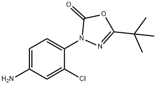 3-(4-amino-2-chlorophenyl)-5-(1,1-dimethylethyl-1,3,4-oxadiazol-2(3H)-one Struktur