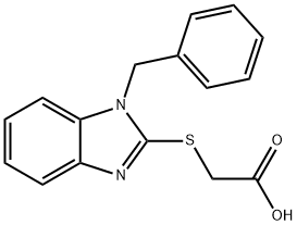 (1-BENZYL-1 H-BENZOIMIDAZOL-2-YLSULFANYL)-ACETIC ACID 结构式