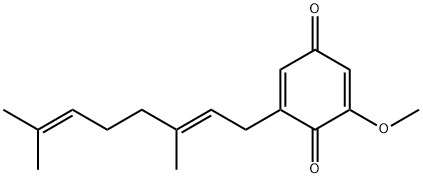 2-[(E)-3,7-ジメチル-2,6-オクタジエニル]-6-メトキシ-2,5-シクロヘキサジエン-1,4-ジオン 化学構造式