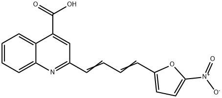 2-[4-(5-Nitro-2-furyl)-1,3-butadienyl]-4-quinolinecarboxylic acid 结构式