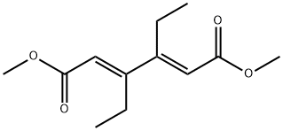 (2E,4E)-3,4-ジエチル-2,4-ヘキサジエン二酸ジメチル 化学構造式