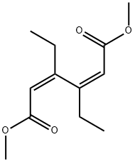(2Z,4Z)-3,4-ジエチル-2,4-ヘキサジエン二酸ジメチル 化学構造式