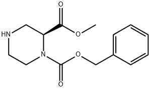 (S)-1-N-CBZ-ピペラジン-2-カルボン酸メチルエステル 化学構造式