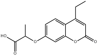 2-[(4-エチル-2-オキソ-2H-クロメン-7-イル)オキシ]プロパン酸 化学構造式
