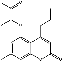 7-メチル-5-(1-メチル-2-オキソプロポキシ)-4-プロピル-2H-クロメン-2-オン 化学構造式