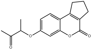 7-(1-メチル-2-オキソプロポキシ)-2,3-ジヒドロシクロペンタ[C]クロメン-4(1H)-オン 化学構造式