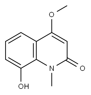 8-Hydroxy-4-methoxy-1-methylquinolin-2(1H)-one Struktur