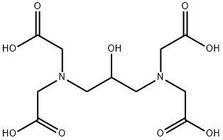 1,3-ジアミノ-2-プロパノール-N,N,N',N'-四酢酸 化学構造式