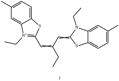 3-エチル-2-[2-[[3-エチル-5-メチルベンゾチアゾール-2(3H)-イリデン]メチル]-1-ブテニル]-5-メチルベンゾチアゾール-3-イウム・ヨージド 化学構造式