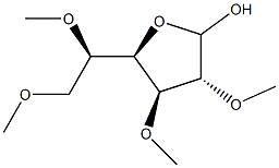 2-O,3-O,5-O,6-O-Tetramethyl-D-glucofuranose Struktur