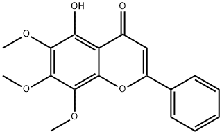 5-Hydroxy-6,7,8-trimethoxy-2-phenyl-4H-1-benzopyran-4-one Struktur