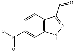 6-ニトロ-1H-インダゾール-3-カルボキシアルデヒド 化学構造式