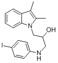 1-(2,3-ジメチル-1H-インドール-1-イル)-3-[(4-ヨードフェニル)アミノ]プロパン-2-オール 化学構造式