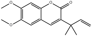 3-(1,1-Dimethyl-2-propenyl)-6,7-dimethoxy-2H-1-benzopyran-2-one Structure