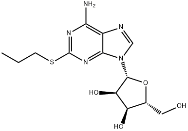 (2R,3R,4S,5R)-2-[6-Amino-2-(propylsulfanyl)-9H-purin-9-yl]-5-(hydroxymethyl)oxolane-3,4-diol Struktur