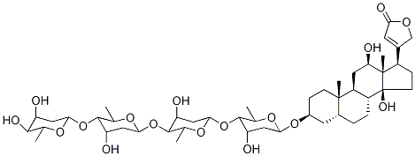 Card-20(22)-enolid, 3-[(O-2,6-Dideoxy-β-D-ribo-hexopyranosyl-(1-4)-O-2,6-dideoxy-β-D-ribo-hexopyranosyl-(1-4)-O-2,6-dideoxy-β-D-ribo-hexopyranosyl-(1-4)-2,6-dideoxy-β-D-ribo-hexopyranosyl)oxy]-12,14-dihydroxy-, (3β,5β,12β)-
