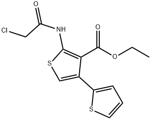 3-THIOPHENECARBOXYLIC ACID, 2-[(2-CHLOROACETYL)AMINO]-(2-THIENYL)-, ETHYL ESTER Structure