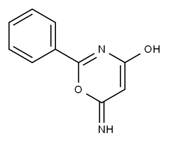 6H-1,3-Oxazin-4-ol, 6-imino-2-phenyl- Struktur