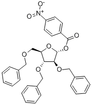 2,3,5-TRI-O-BENZYL-1-O-(4-NITROBENZOYL)-D-ALPHA-ARABINOFURANOSE 化学構造式