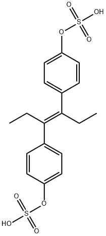 (E)-4,4'-(1,2-diethylethylene)diphenyl bis(hydrogen sulphate) Struktur