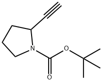 1-Pyrrolidinecarboxylic acid, 2-ethynyl-, 1,1-dimethylethyl ester Struktur