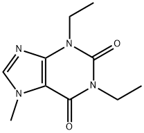 1,3-ジエチル-7-メチル3,7-ジヒドロ-1H-プリン-2,6-ジオン 化学構造式