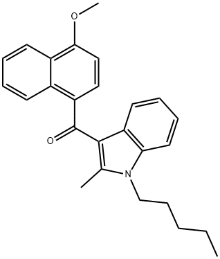 3-(4-メトキシナフタレン-1-カルボニル)-2-メチル-1-ペンチル-1H-インドール 化学構造式