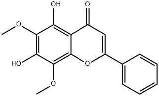 5,7-ジヒドロキシ-6,8-ジメトキシフラボン 化学構造式
