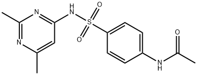 4-アセチルアミノ-N-(2,6-ジメチル-4-ピリミジニル)ベンゼンスルホンアミド 化学構造式